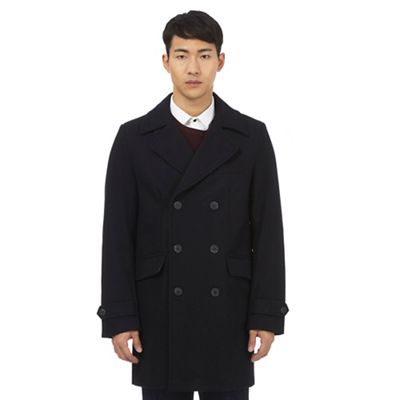 Red Herring Navy wool button down coat